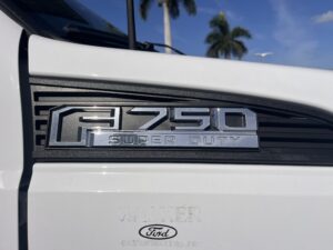 Front Side view New 2026 Ford F-750 with 26 foot Wabash Refrigerated box and 3500 pound liftgate