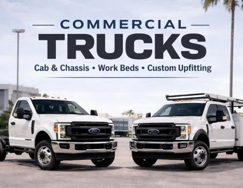 Commercial Work Trucks Cabin Chasis Beds and Upfit