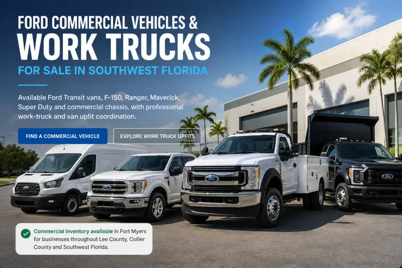 Ford commercial vehicles, Transit vans and work trucks for sale in Southwest Florida
